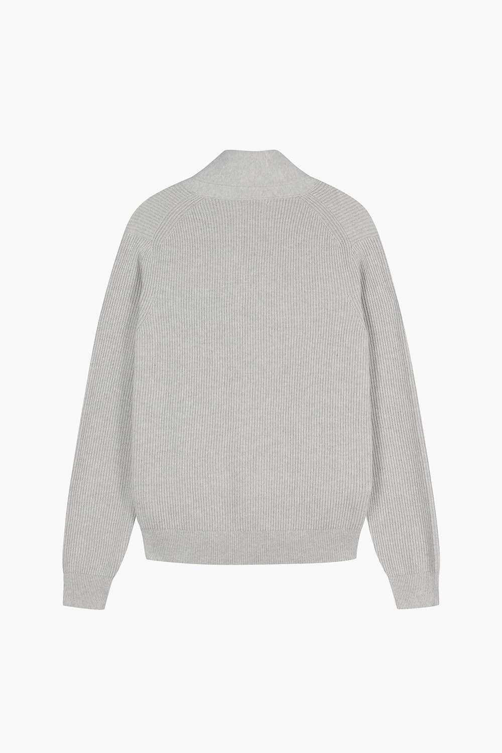 RIB 캐시미어 혼방 카라넥 101 라이트그레이 가디건