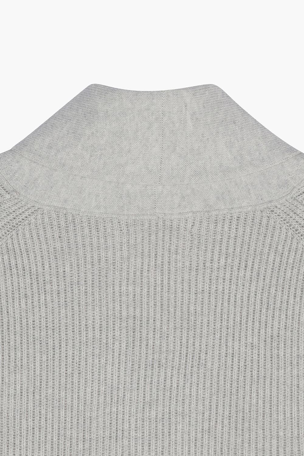 RIB 캐시미어 혼방 카라넥 101 라이트그레이 가디건