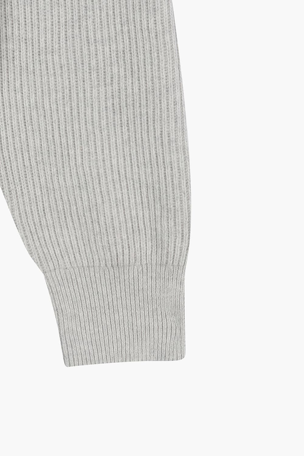 RIB 캐시미어 혼방 카라넥 101 라이트그레이 가디건