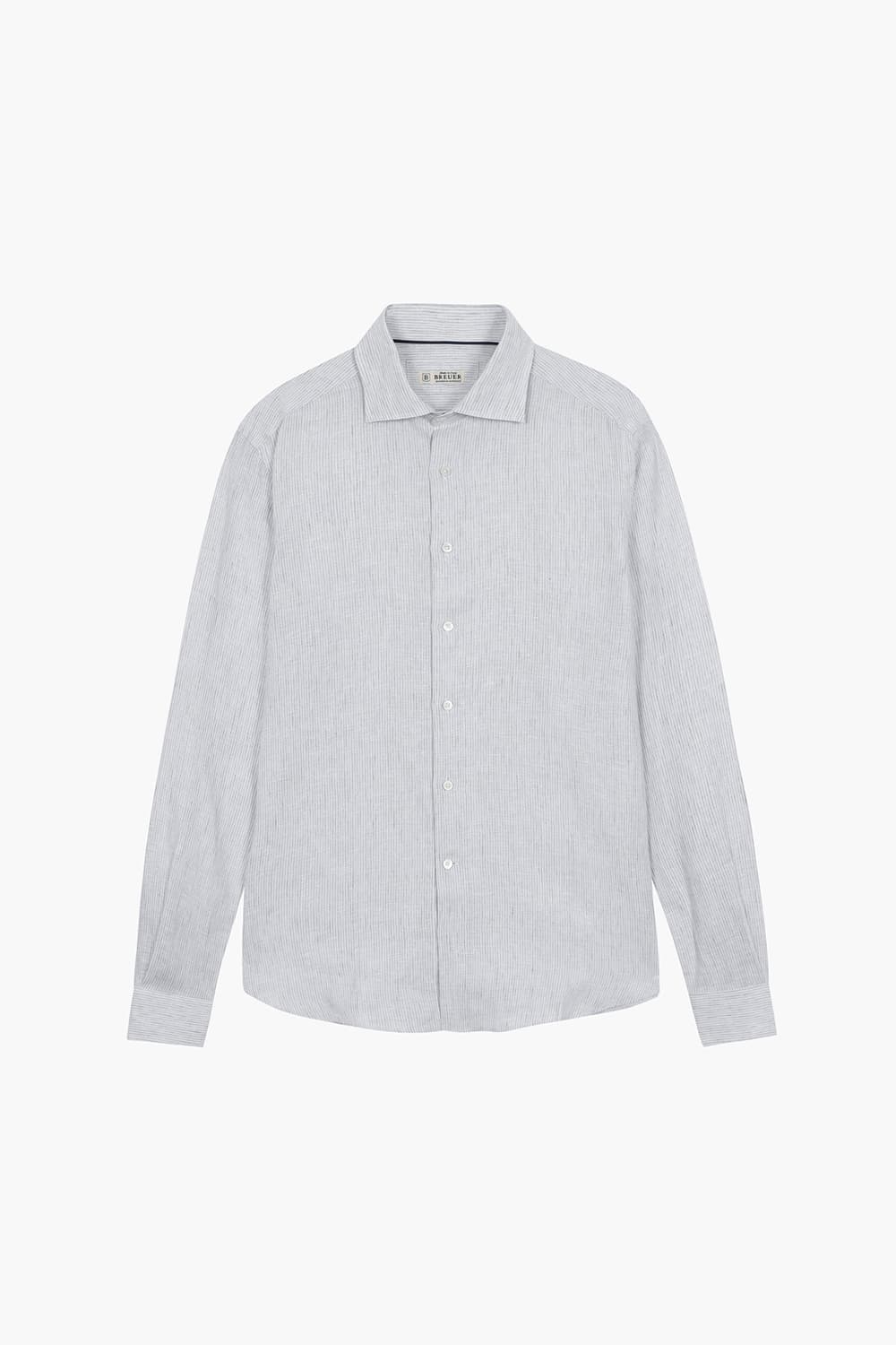 BEAULIEU 린넨 스트라이프 314 라이트그레이 셔츠