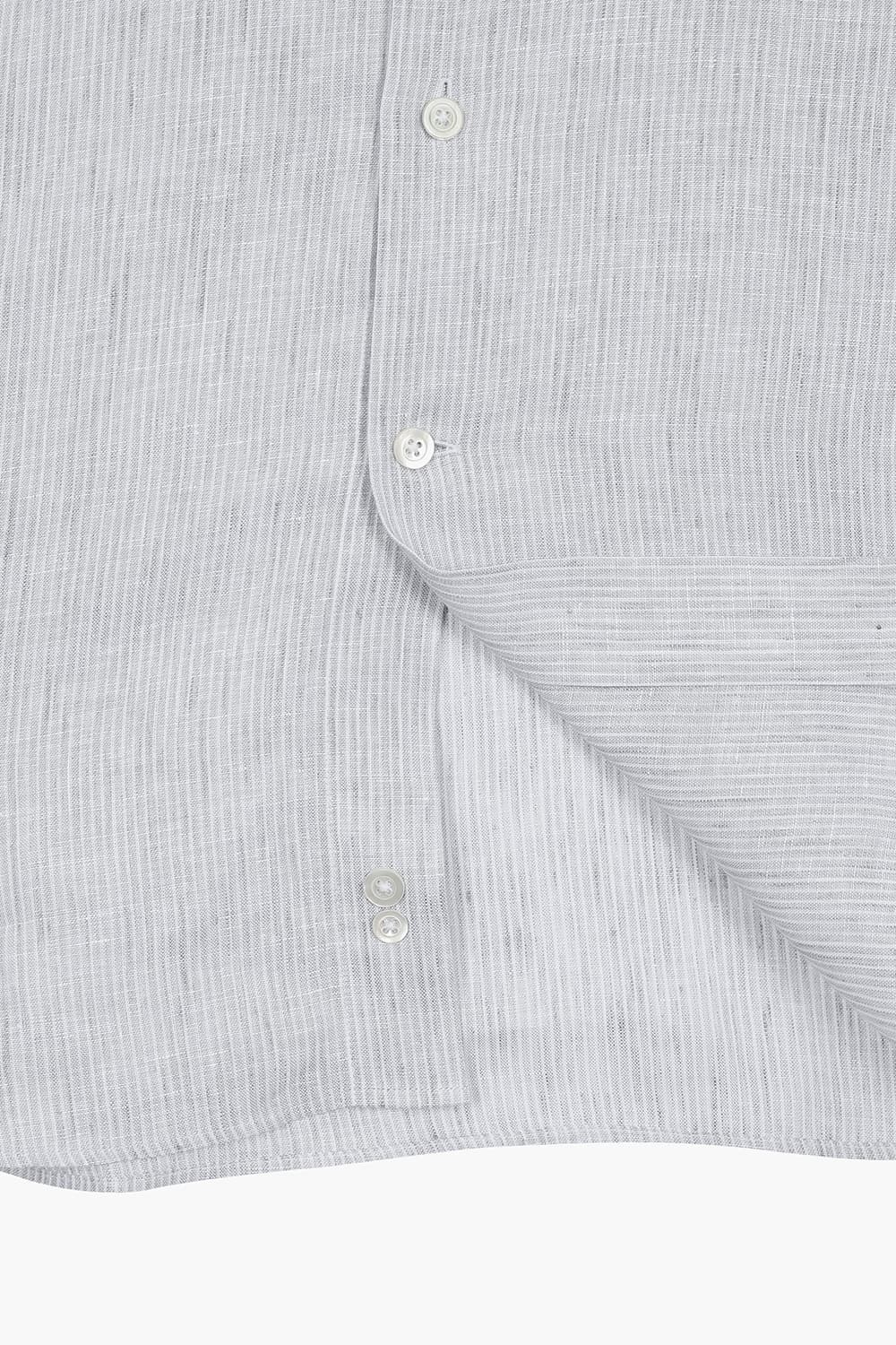 BEAULIEU 린넨 스트라이프 314 라이트그레이 셔츠