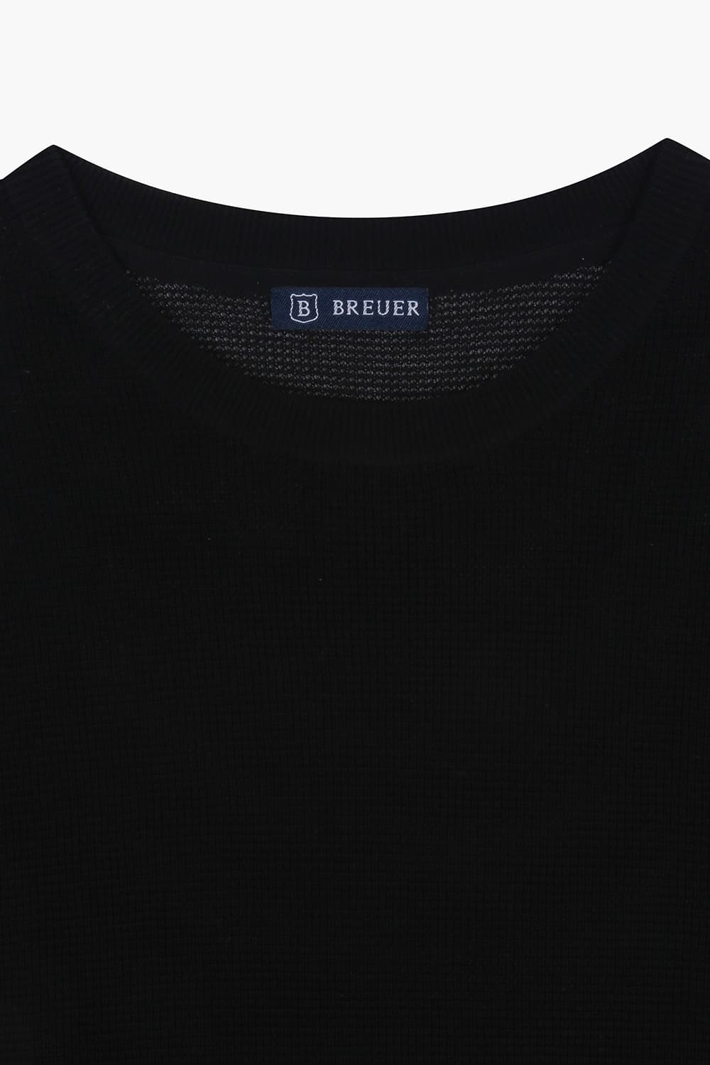 SALIX 린넨 혼방 크루넥 506 블랙 반소매 니트