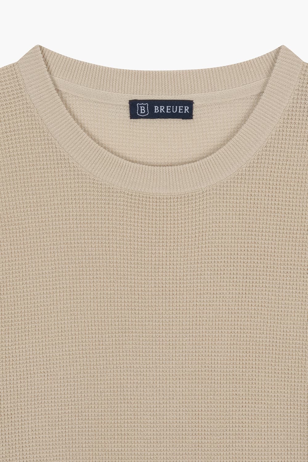 SALIX 린넨 혼방 크루넥 506 베이지 반소매 니트