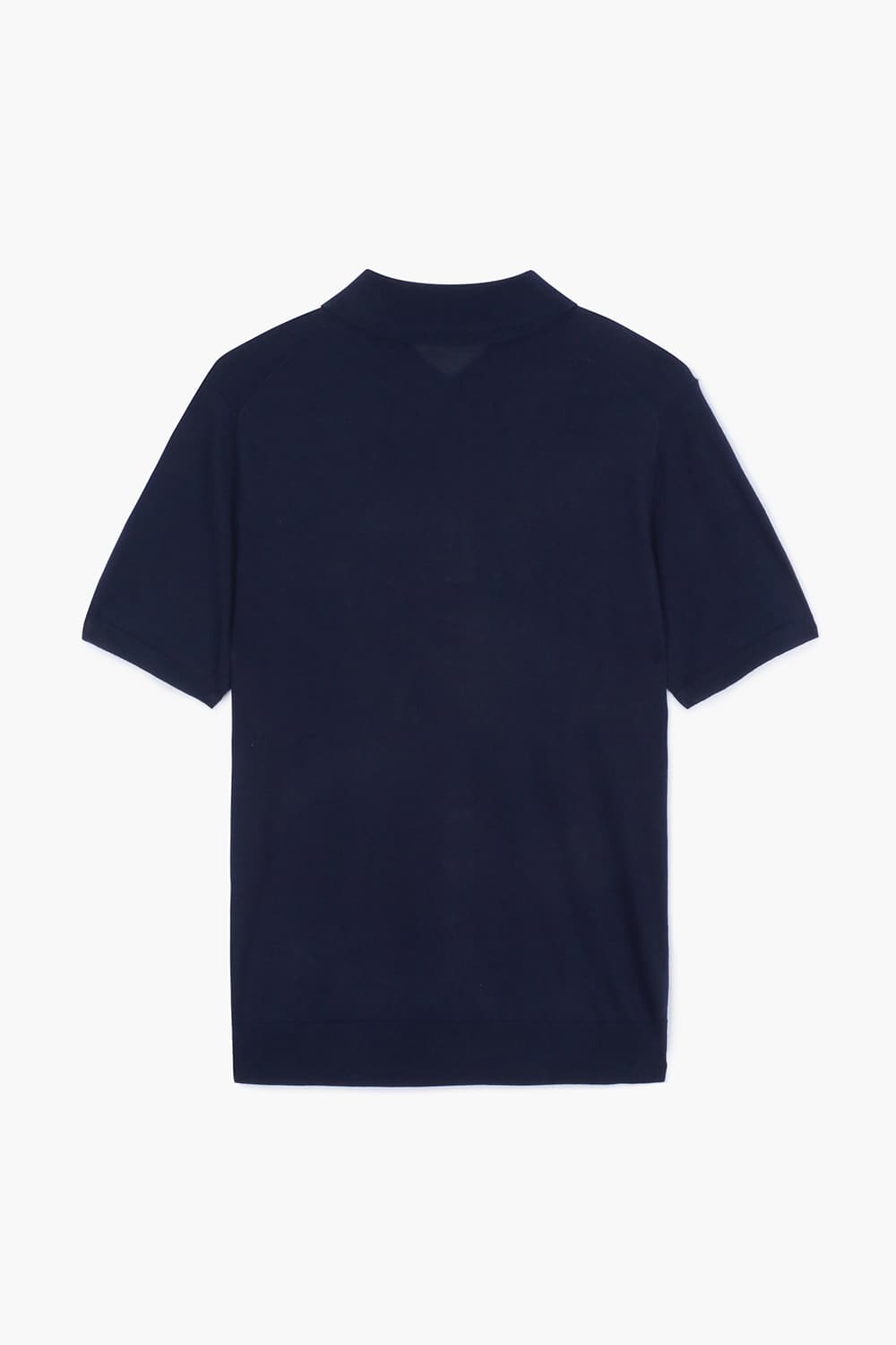 실크 혼방 폴로 505 다크네이비 반소매 니트