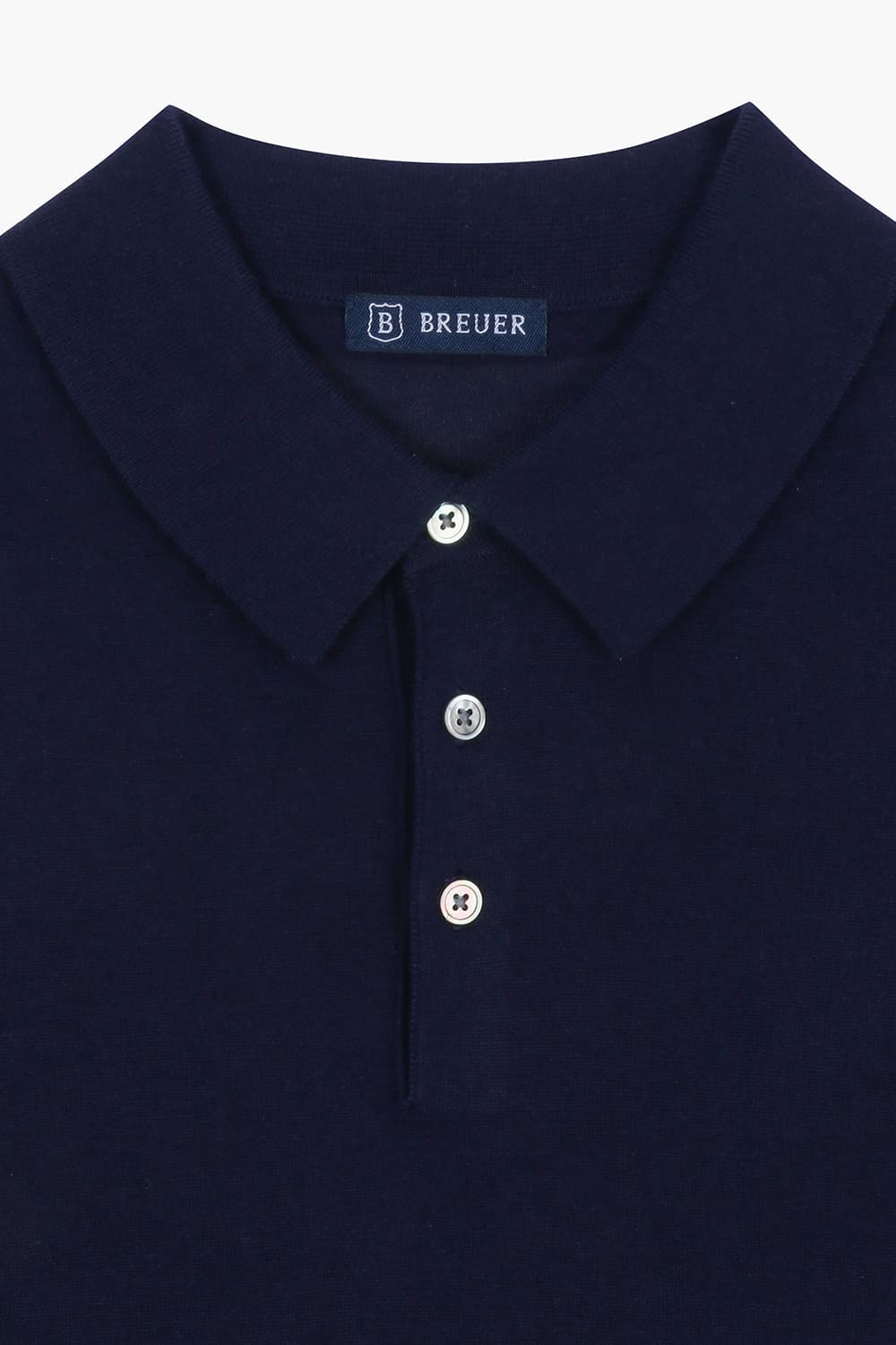 실크 혼방 폴로 505 다크네이비 반소매 니트