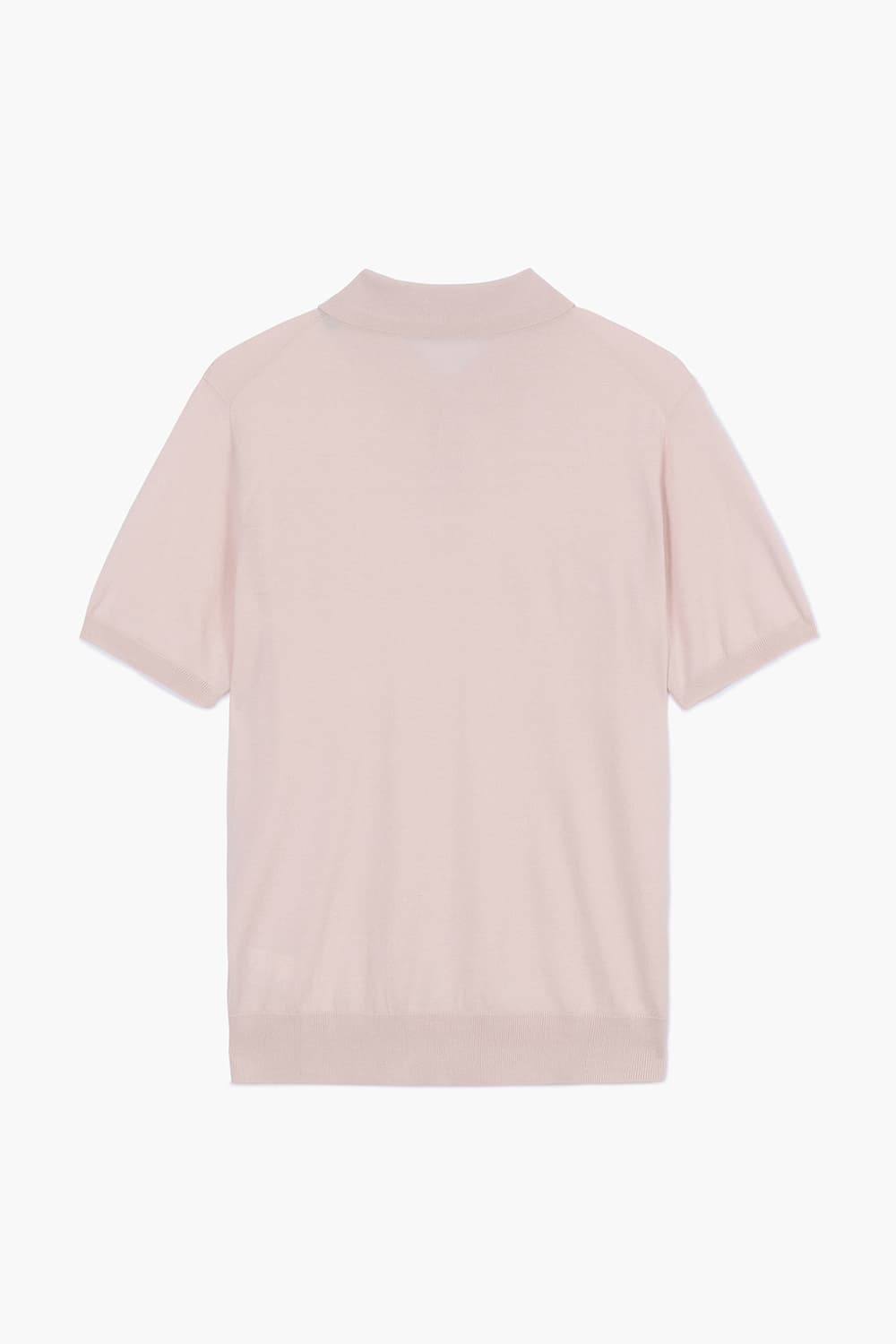 실크 혼방 폴로 505 라이트핑크 반소매 니트