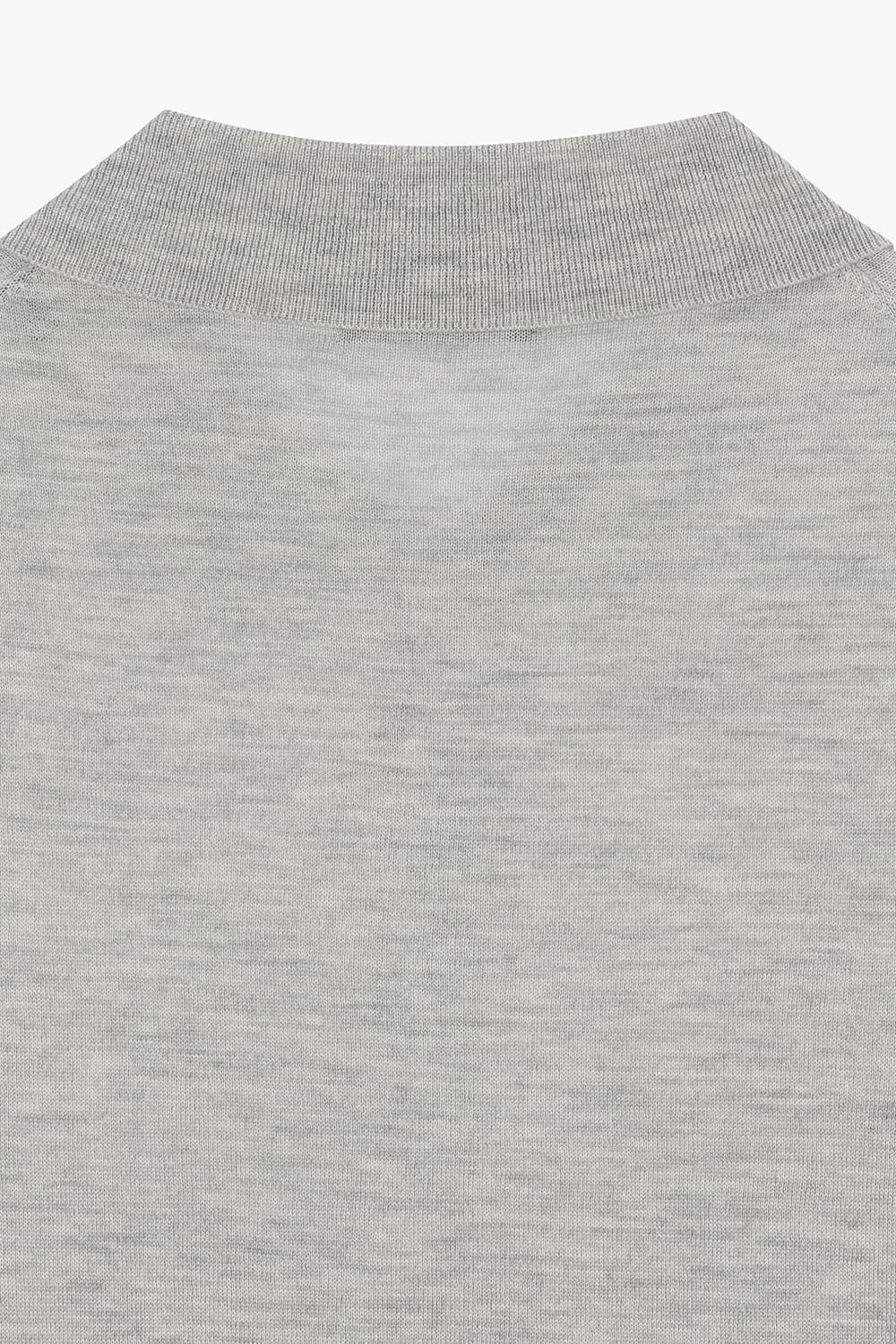 캐시미어 혼방 폴로 504 라이트그레이 반소매 니트