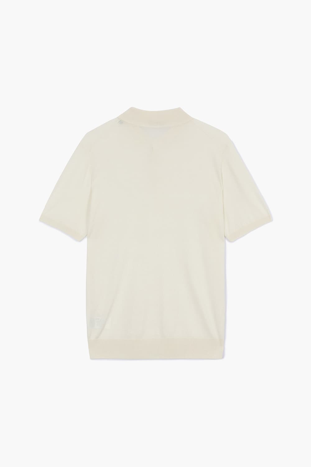 캐시미어 혼방 폴로 504 아이보리 반소매 니트