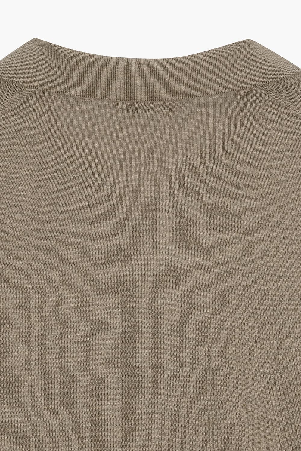 MC 실크 혼방 카라넥 503 라이트브라운 반소매 니트