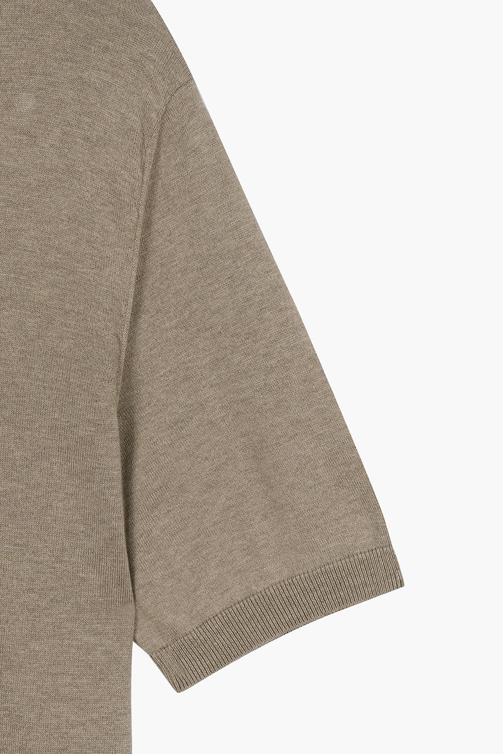 MC 실크 혼방 카라넥 503 라이트브라운 반소매 니트