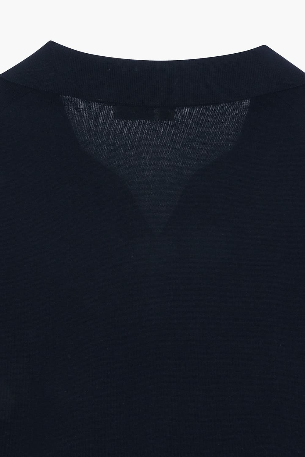 MC 실크 혼방 카라넥 503 다크네이비 반소매 니트