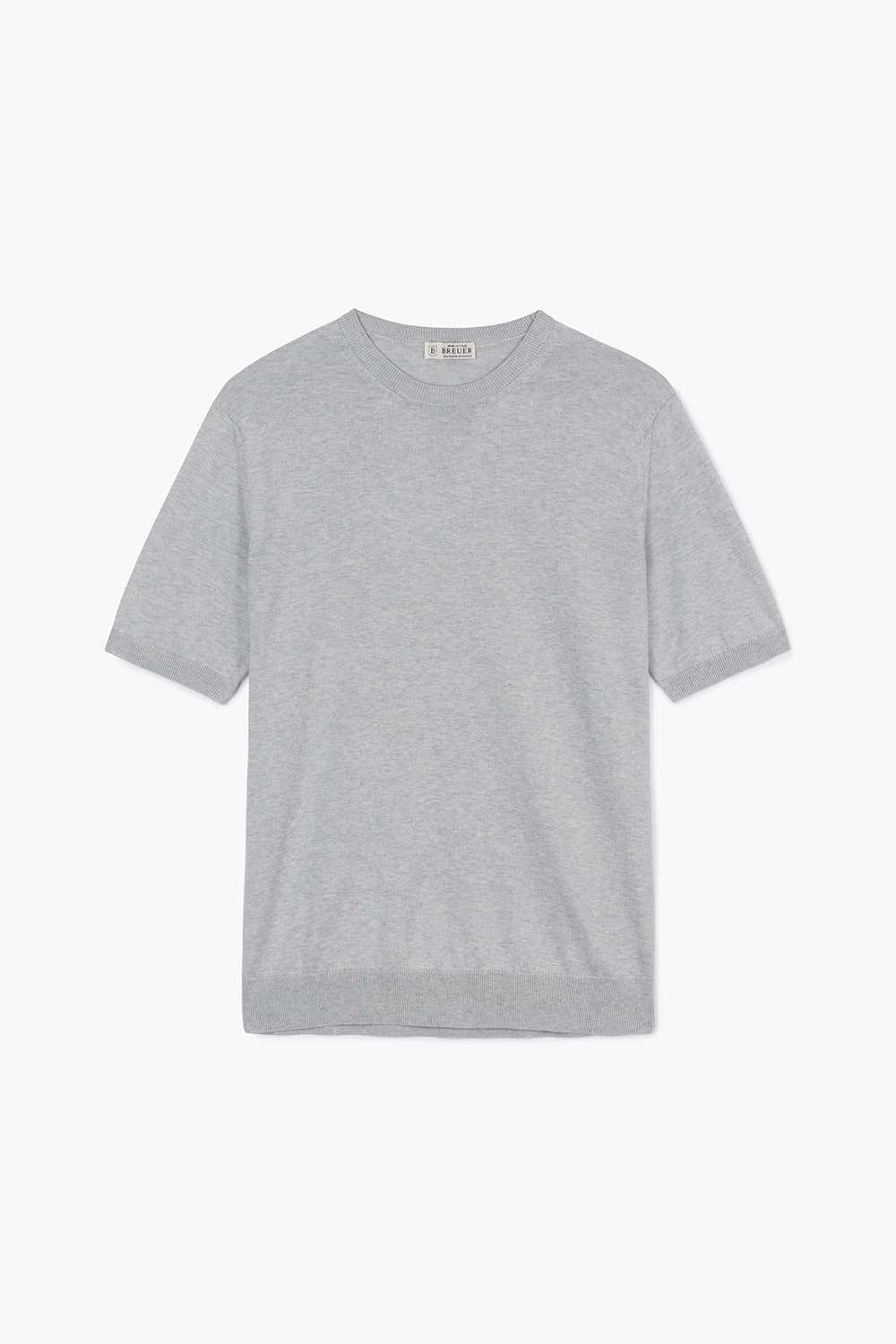 MC 실크 혼방 크루넥 502 라이트그레이 반소매 니트