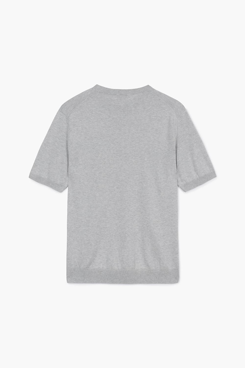 MC 실크 혼방 크루넥 502 라이트그레이 반소매 니트