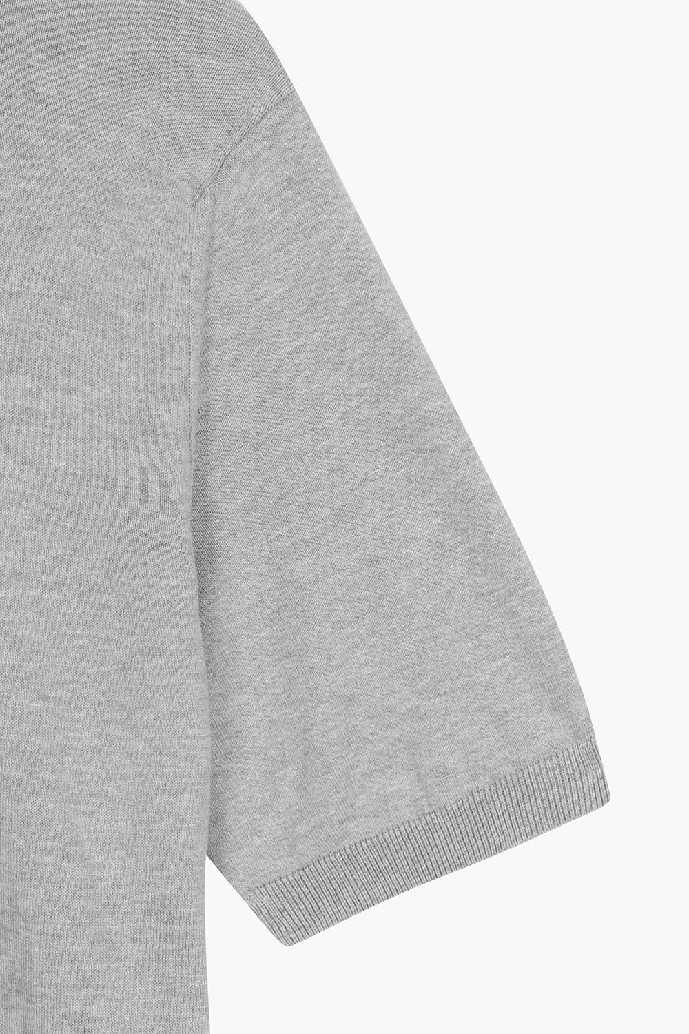 MC 실크 혼방 크루넥 502 라이트그레이 반소매 니트
