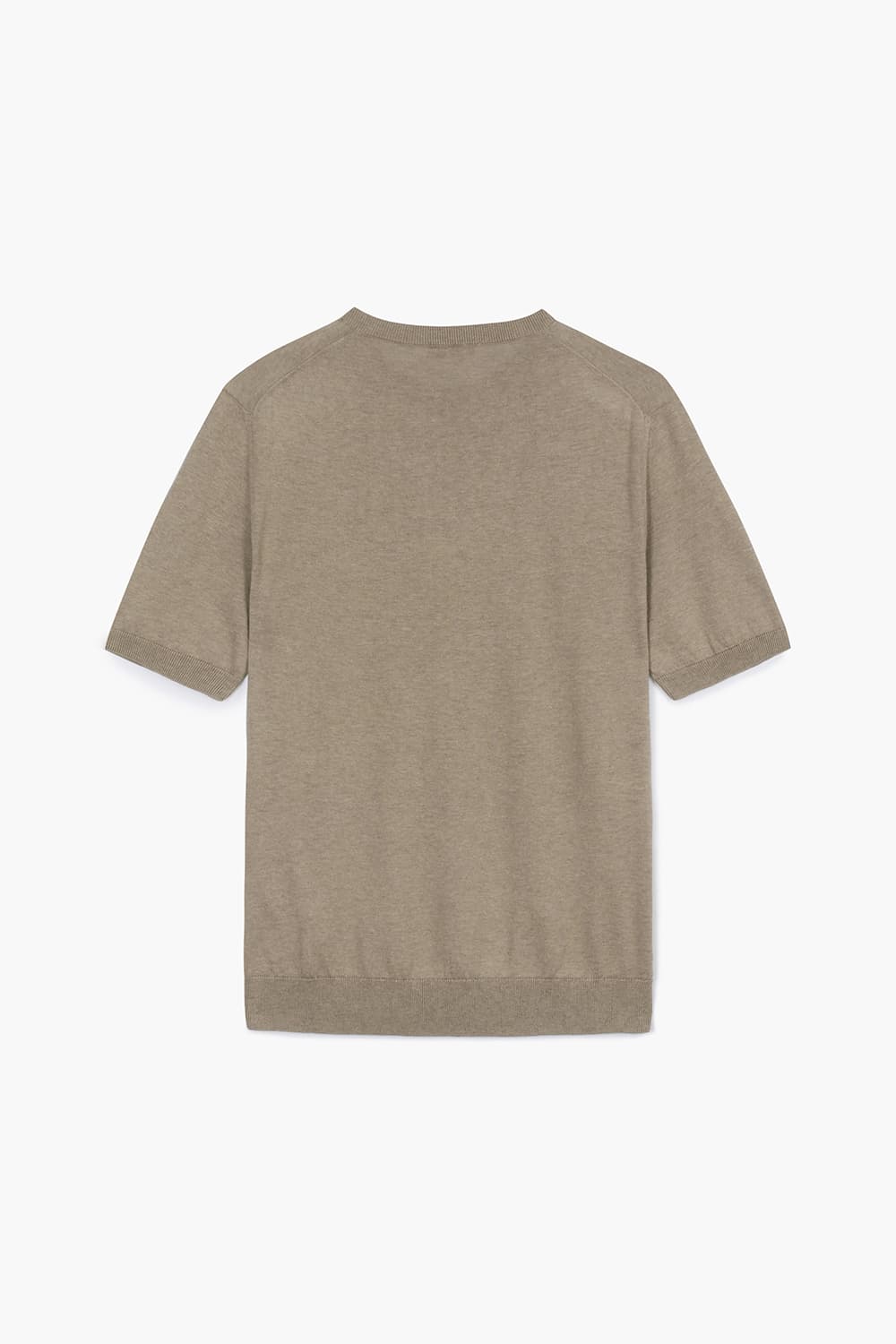 MC 실크 혼방 크루넥 502 라이트브라운 반소매 니트