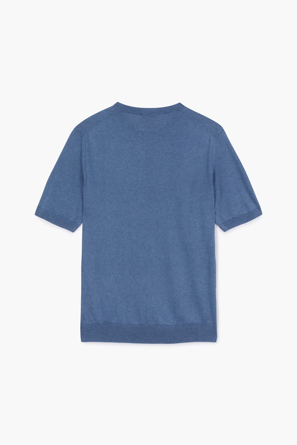 MC 실크 혼방 크루넥 502 네이비 반소매 니트