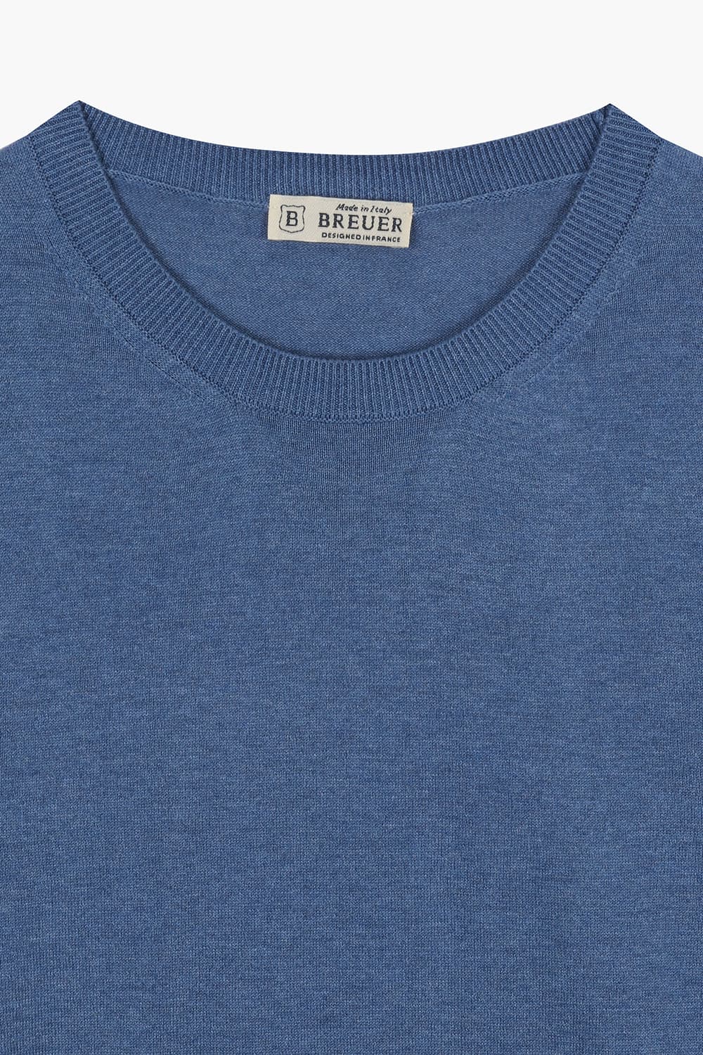 MC 실크 혼방 크루넥 502 네이비 반소매 니트