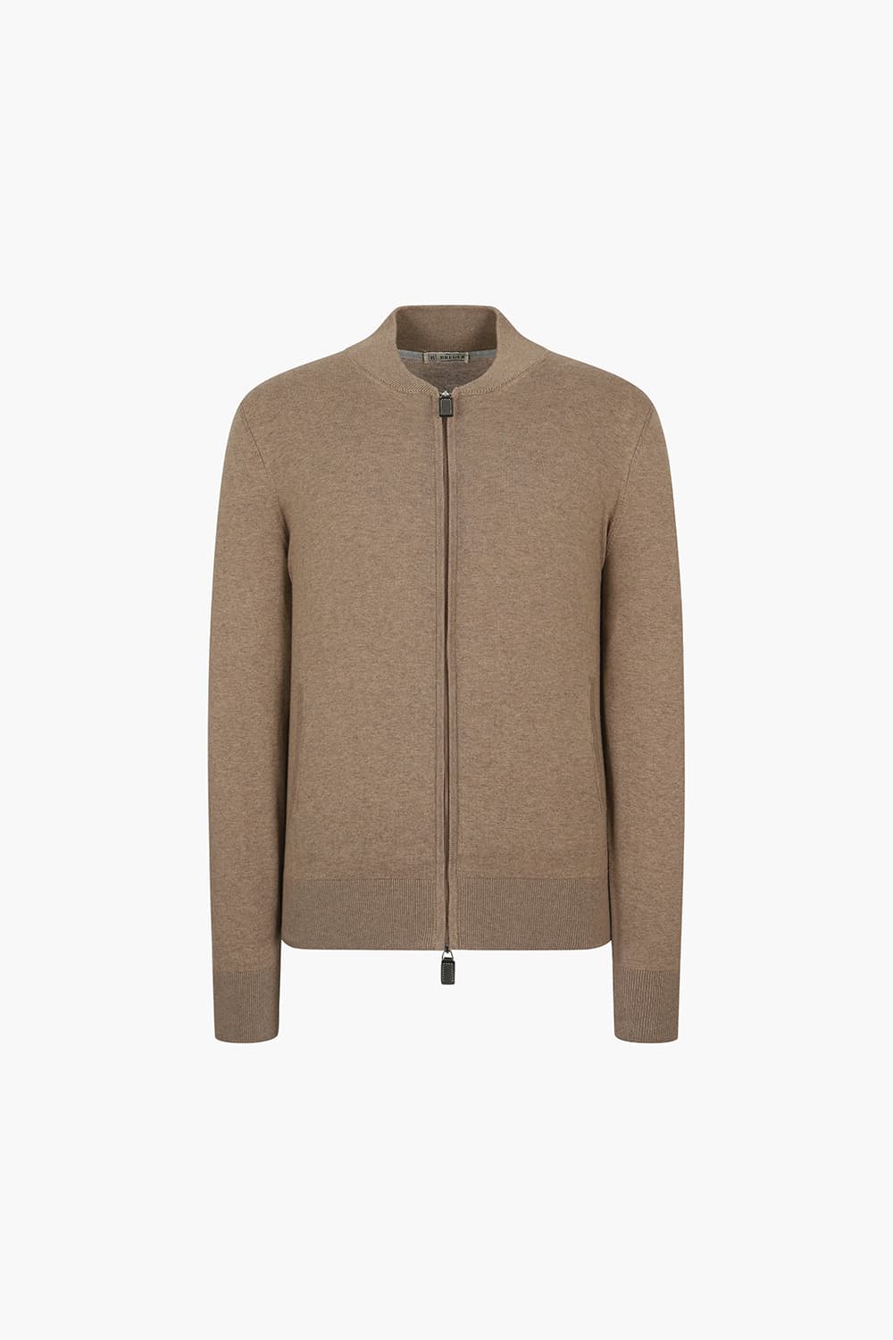 코튼 헨리넥 니트 301 브라운 집업