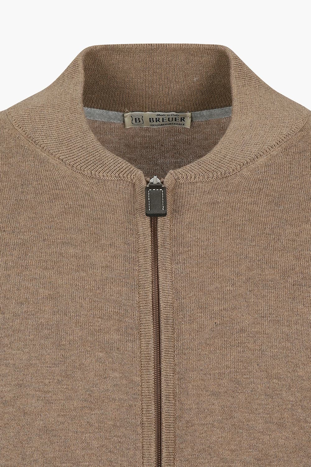 코튼 헨리넥 니트 301 브라운 집업