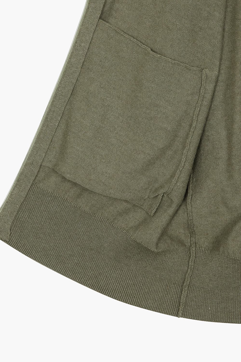 코튼 헨리넥 니트 301 카키 집업