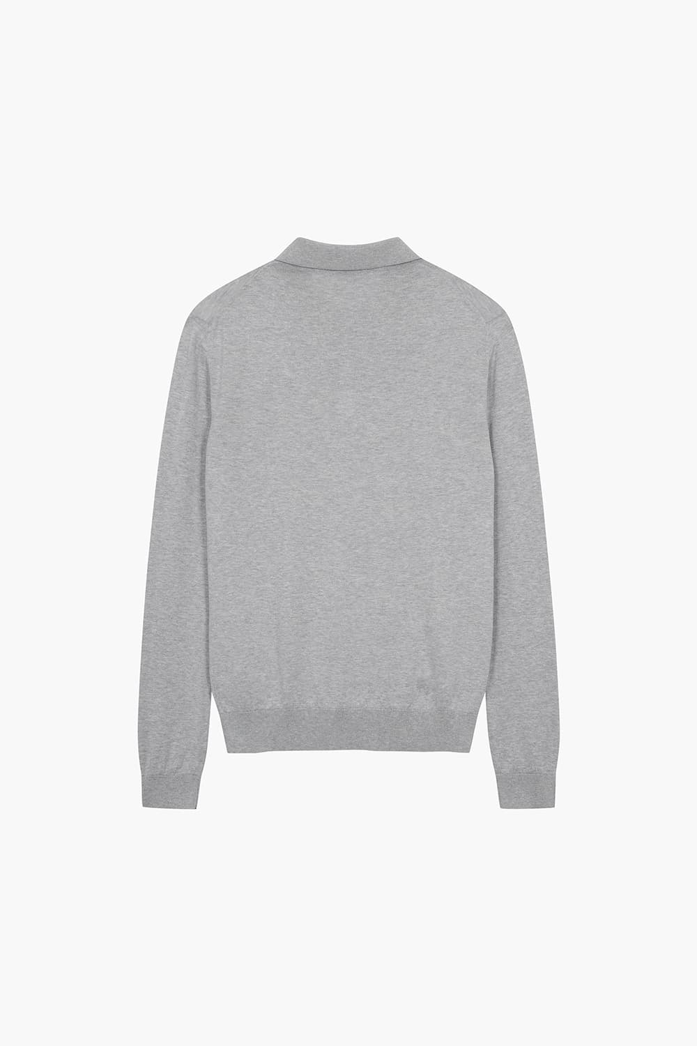 실크 혼방 폴로 101 라이트그레이 긴소매 니트