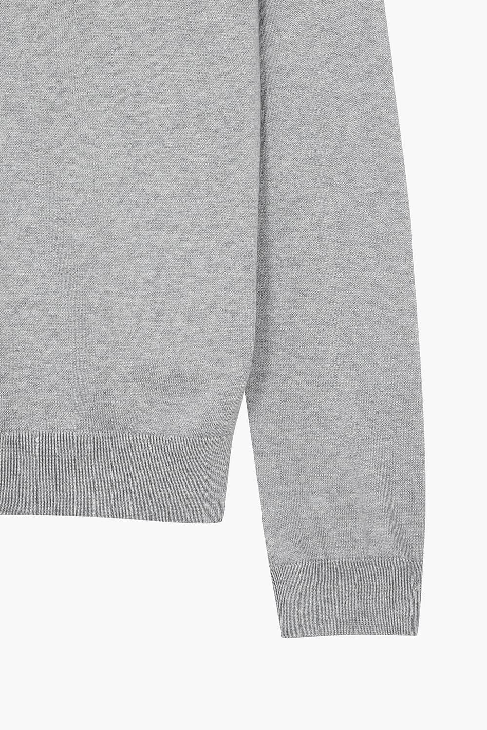 실크 혼방 폴로 101 라이트그레이 긴소매 니트