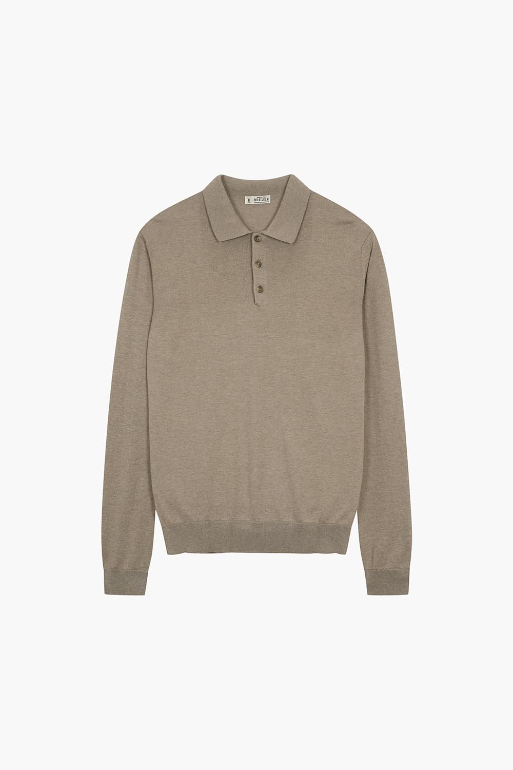 실크 혼방 폴로 101 라이트브라운 긴소매 니트