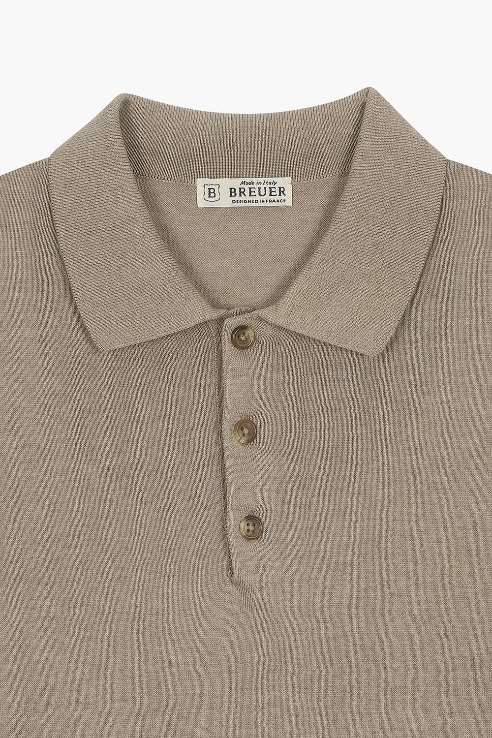 실크 혼방 폴로 101 라이트브라운 긴소매 니트