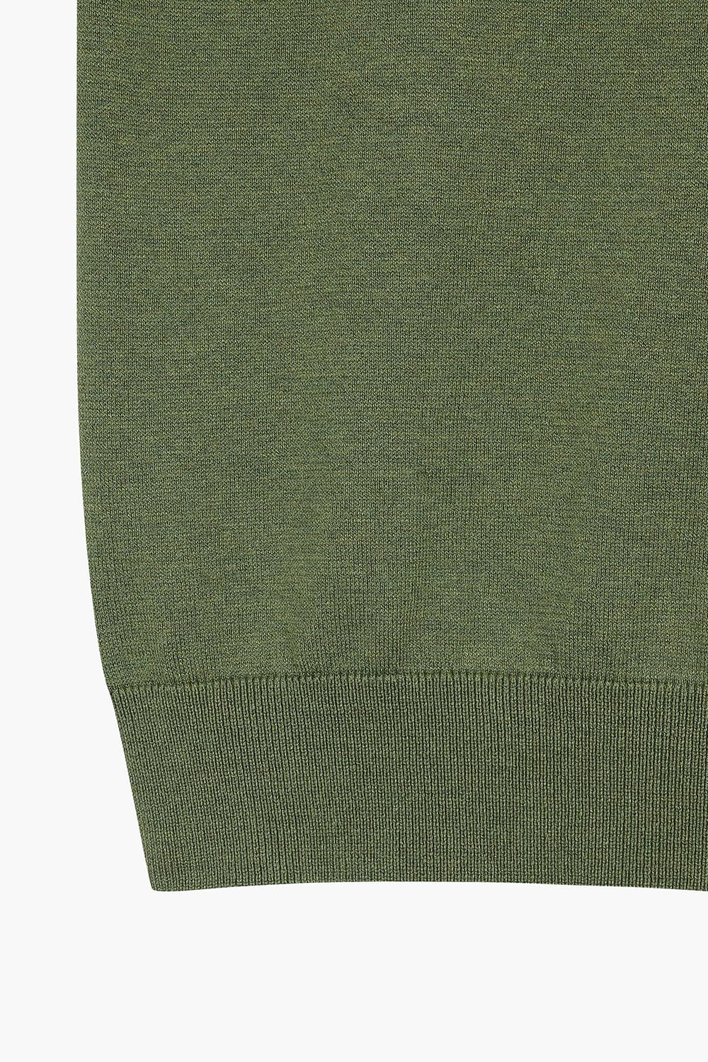 실크 혼방 폴로 101 카키 긴소매 니트