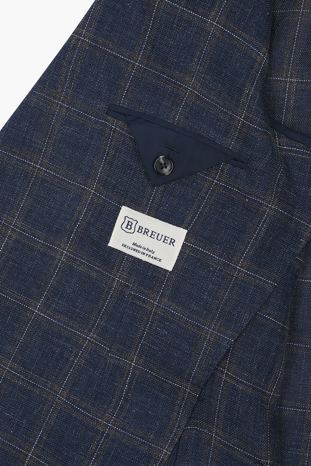 SALENTO 린넨 혼방 203 네이비 테일러드 자켓