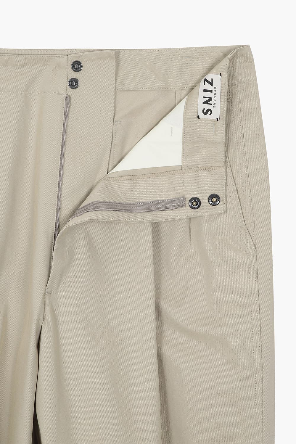 VENICE 코튼 더블 핀턱 와이드 102 베이지 팬츠