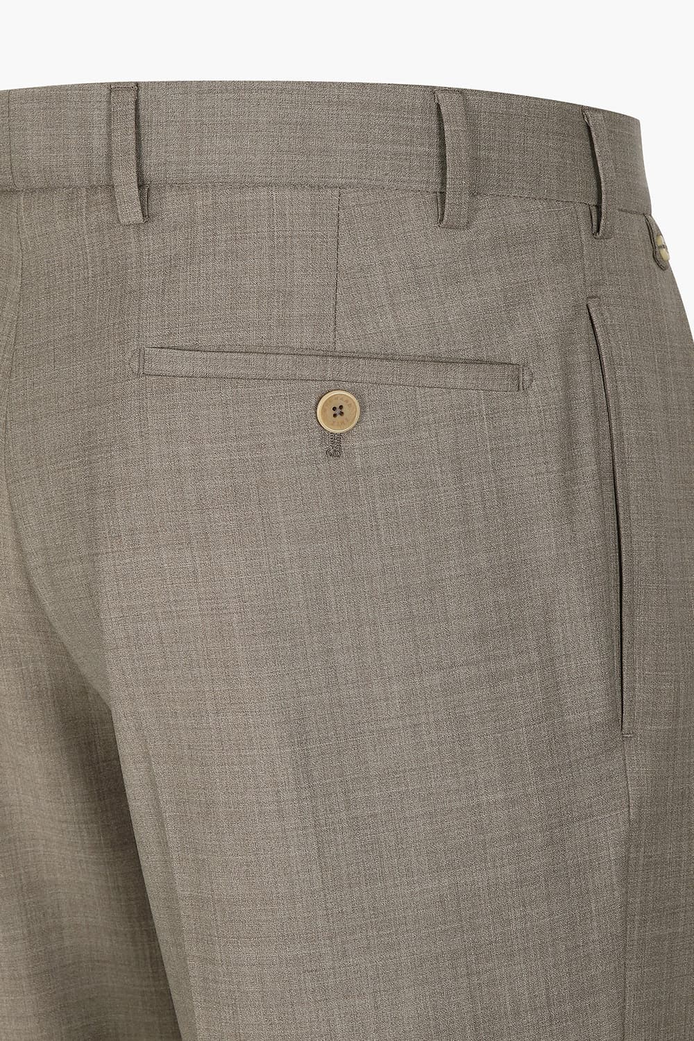 BAC J 울 혼방 더블 핀턱 슬림 101 브라운 팬츠