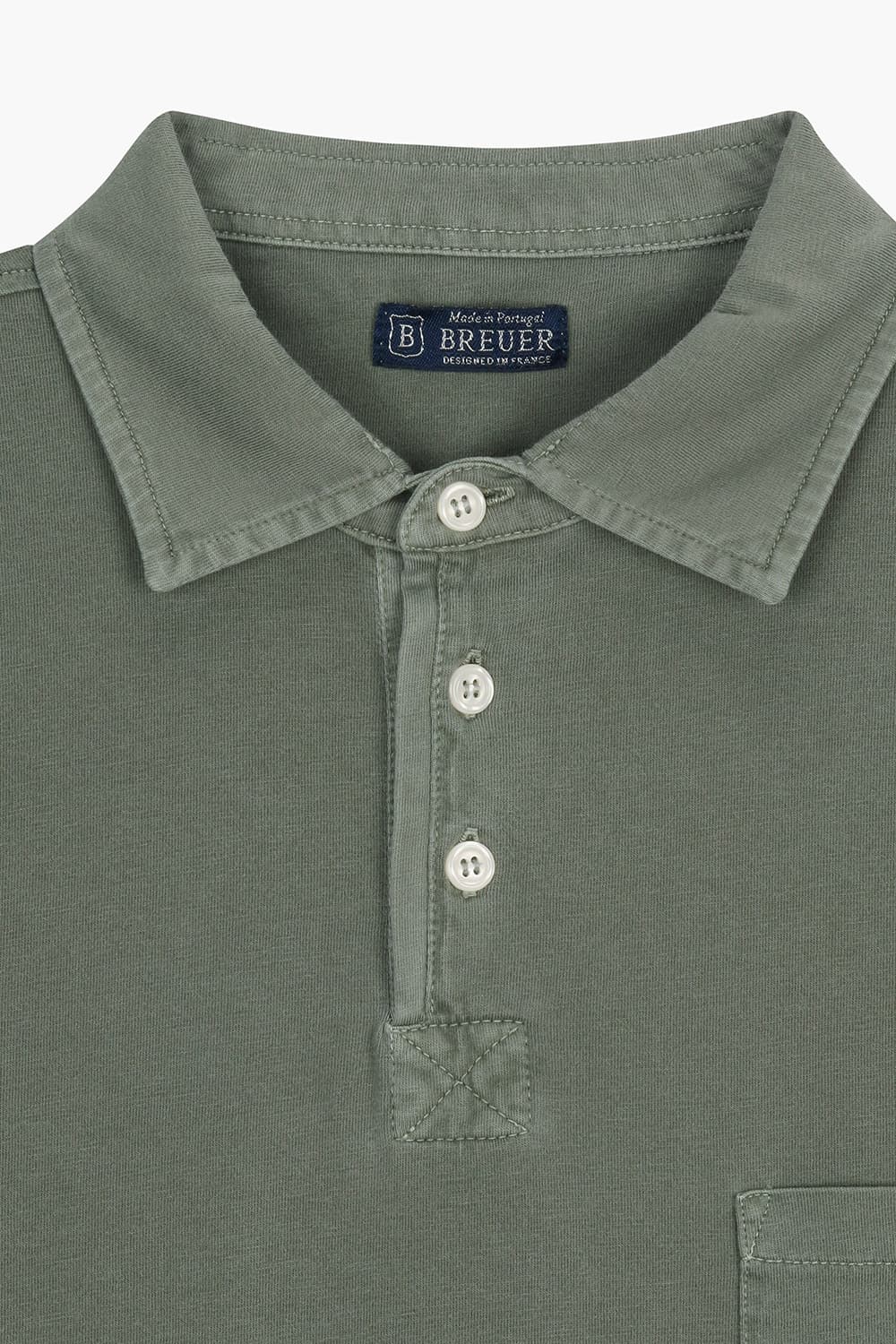 MC 코튼 버튼 다운 501 카키 반소매 티셔츠