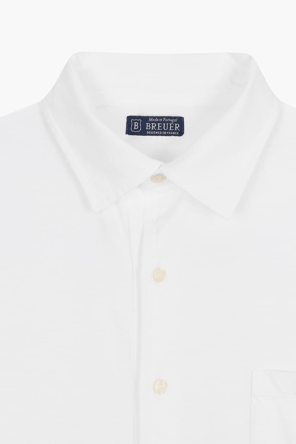 CHEMISE 코튼 폴로 101 화이트 긴소매 티셔츠