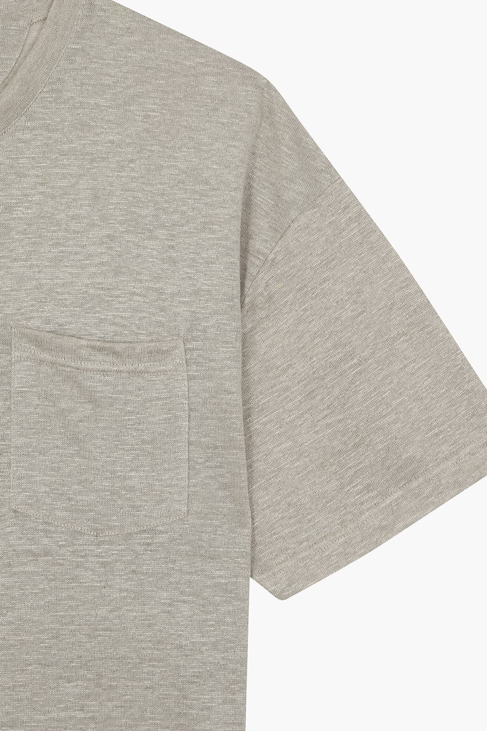 린넨 포켓 오버사이즈 101 라이트브라운 반소매 티셔츠