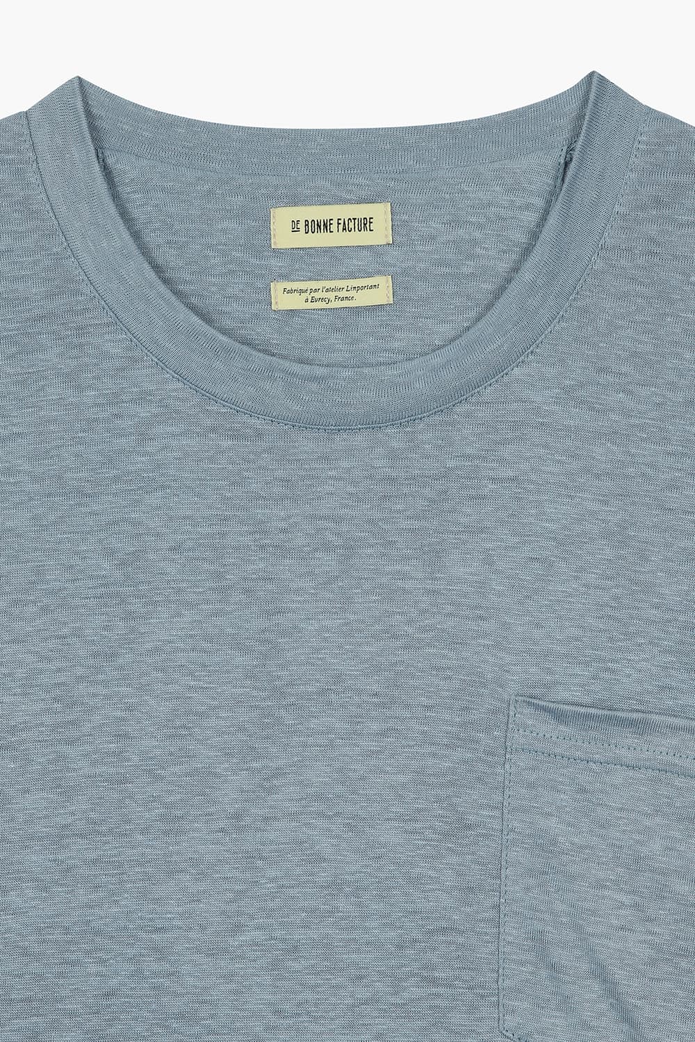 린넨 포켓 오버사이즈 101 라이트블루 반소매 티셔츠