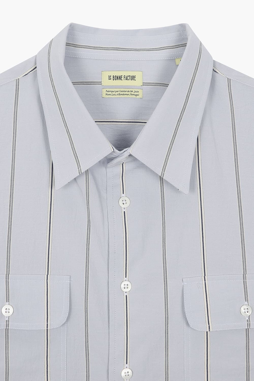 ARTIST 코튼 스트라이프 투 포켓 101 라이트블루 셔츠