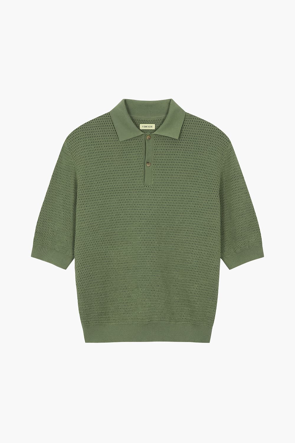 HONEYCOMB 코튼 폴로 101 그린 반소매 니트