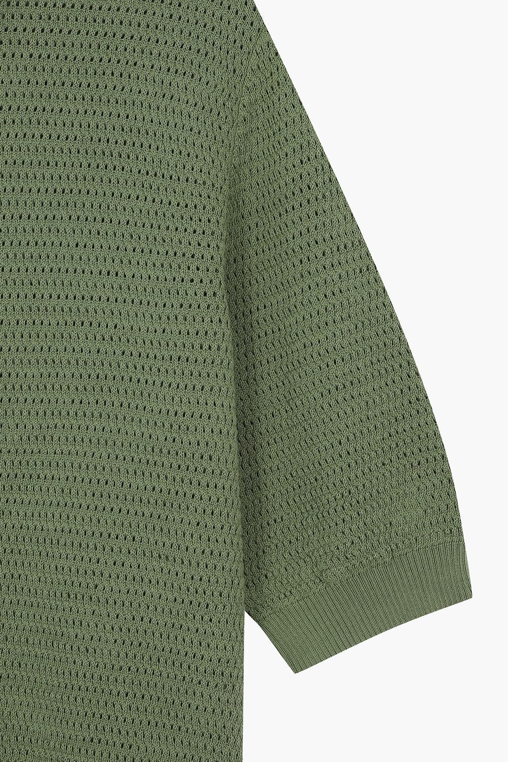 HONEYCOMB 코튼 폴로 101 그린 반소매 니트