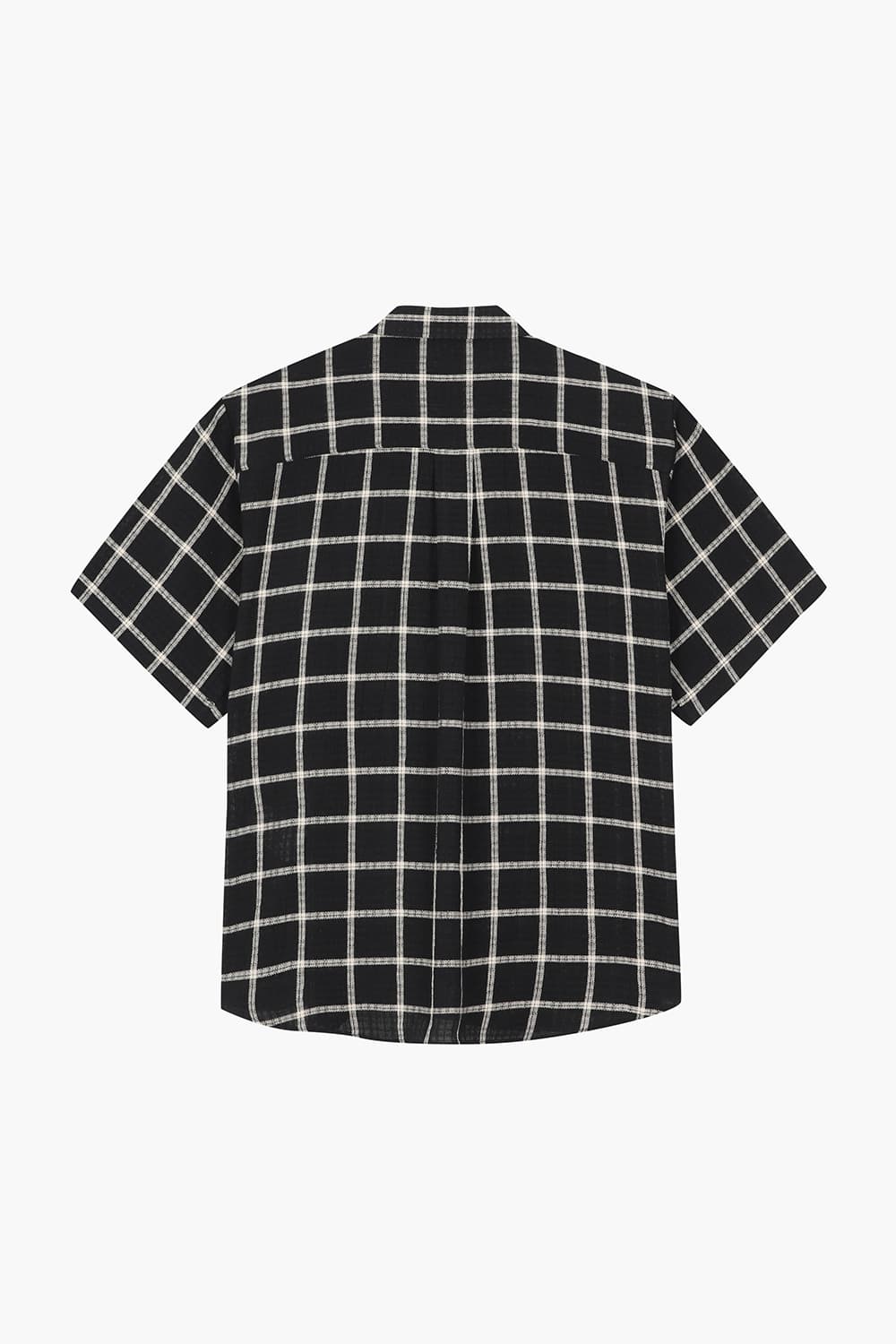 SILVIO 코튼 윈도 체크 109 블랙 반소매 셔츠