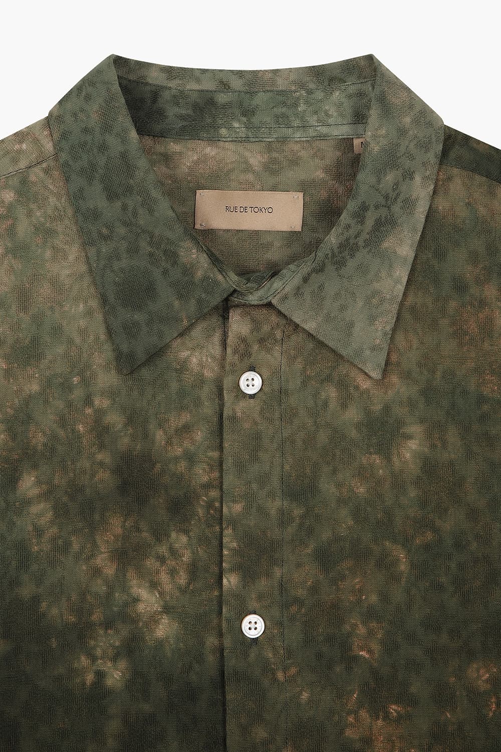 SYLVESTER 코튼 타이다이 105 카키 셔츠