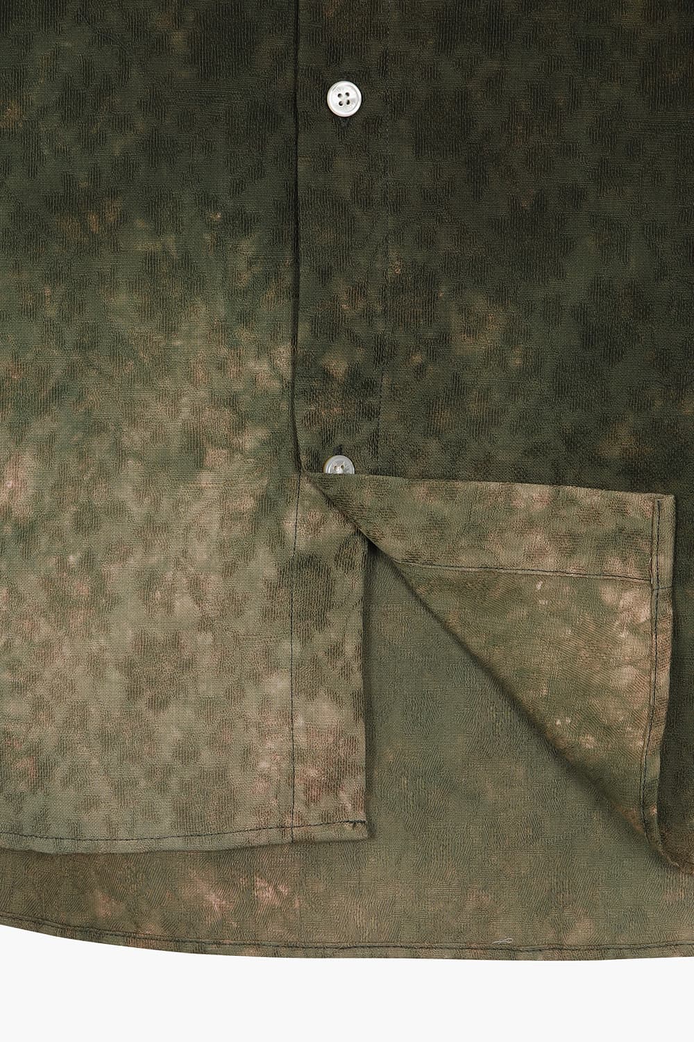 SYLVESTER 코튼 타이다이 105 카키 셔츠