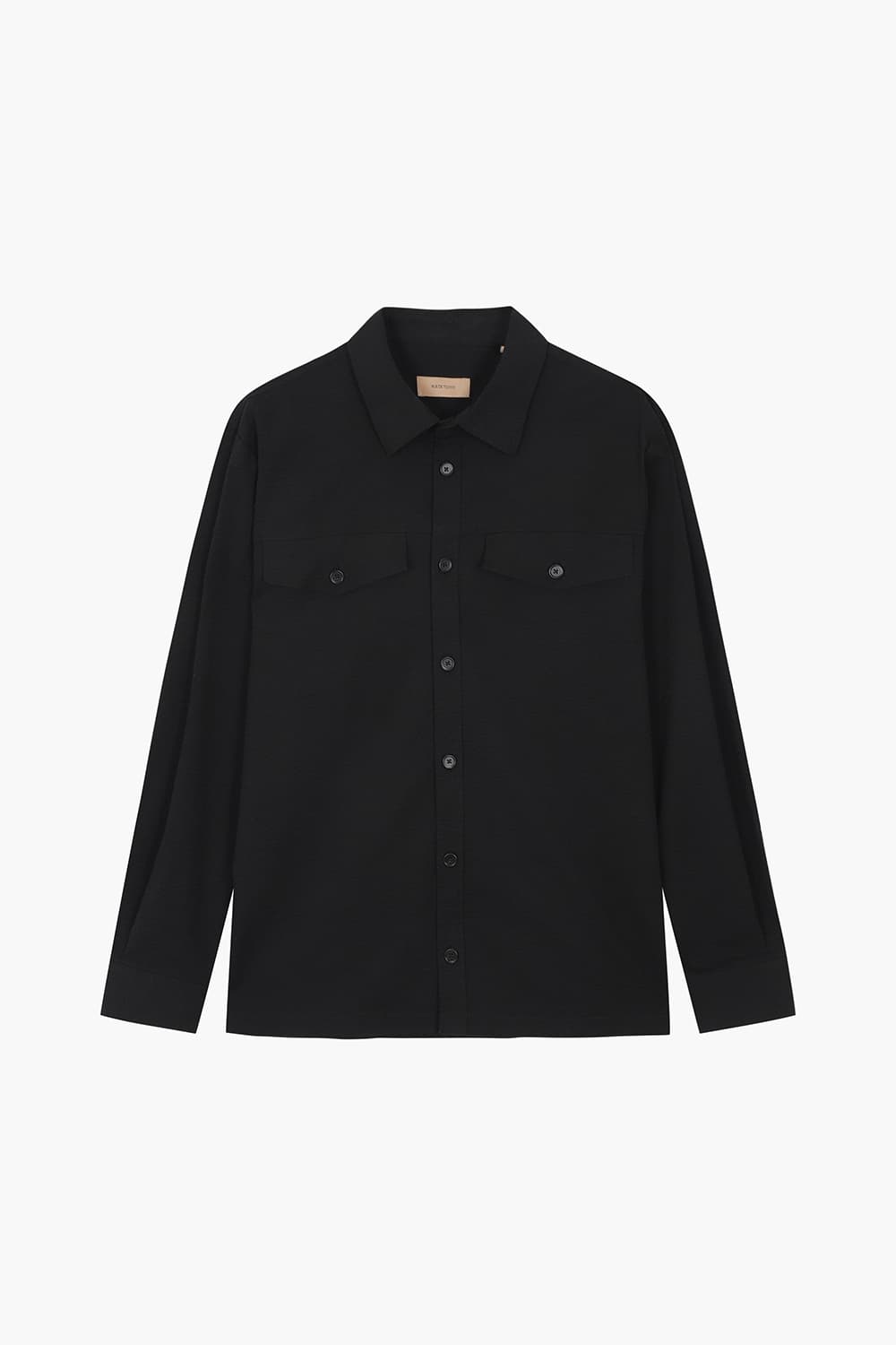 SEVERAS HEAVY 코튼 버튼 다운 투 포켓 104 블랙 셔츠