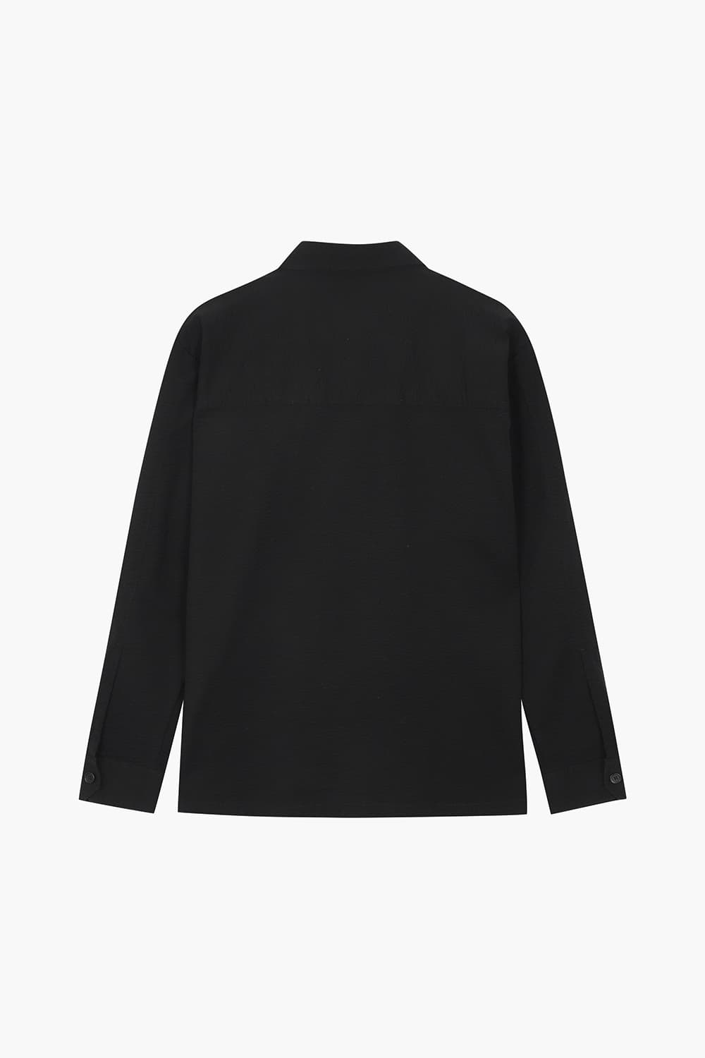 SEVERAS HEAVY 코튼 버튼 다운 투 포켓 104 블랙 셔츠