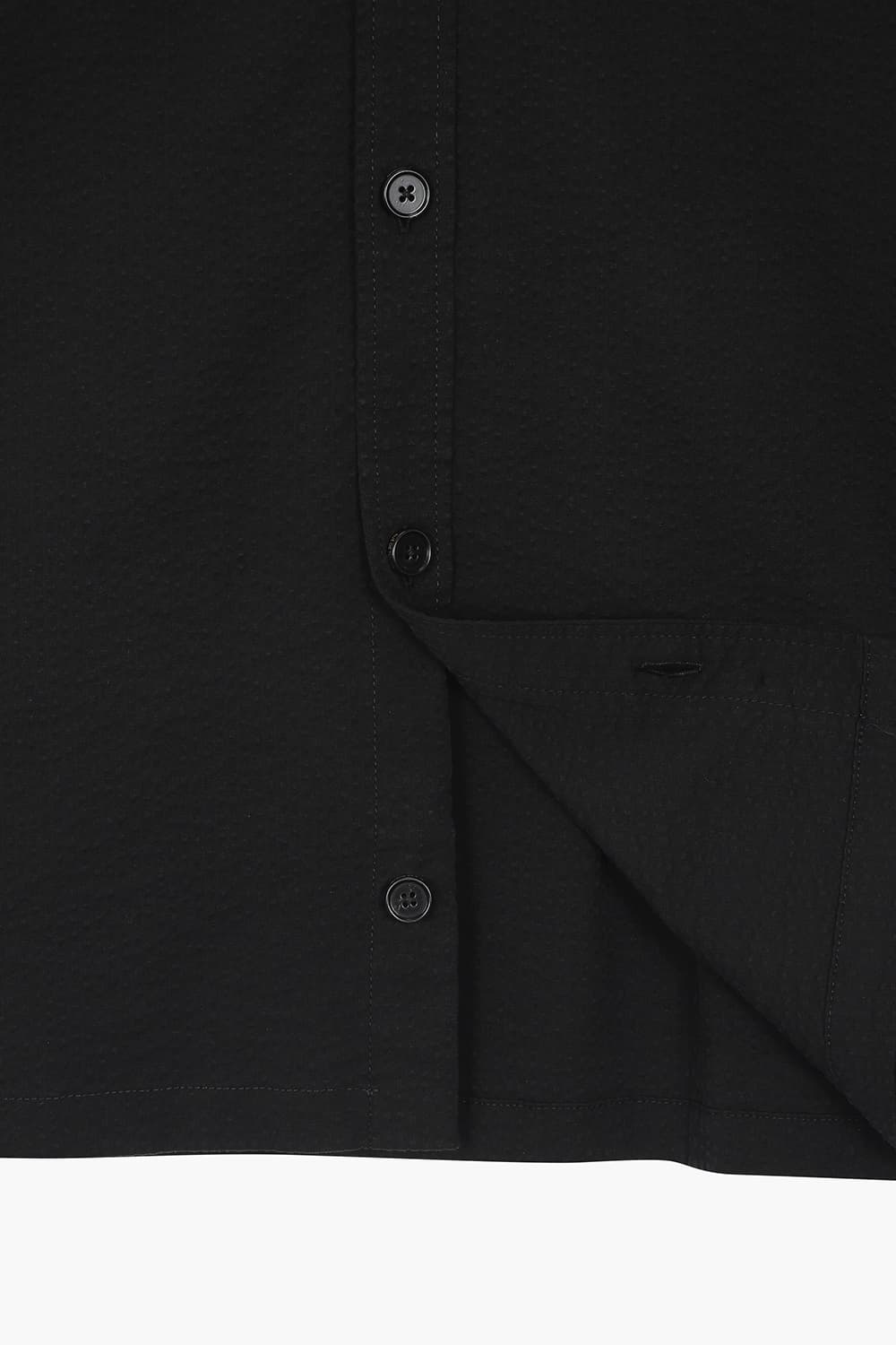 SEVERAS HEAVY 코튼 버튼 다운 투 포켓 104 블랙 셔츠
