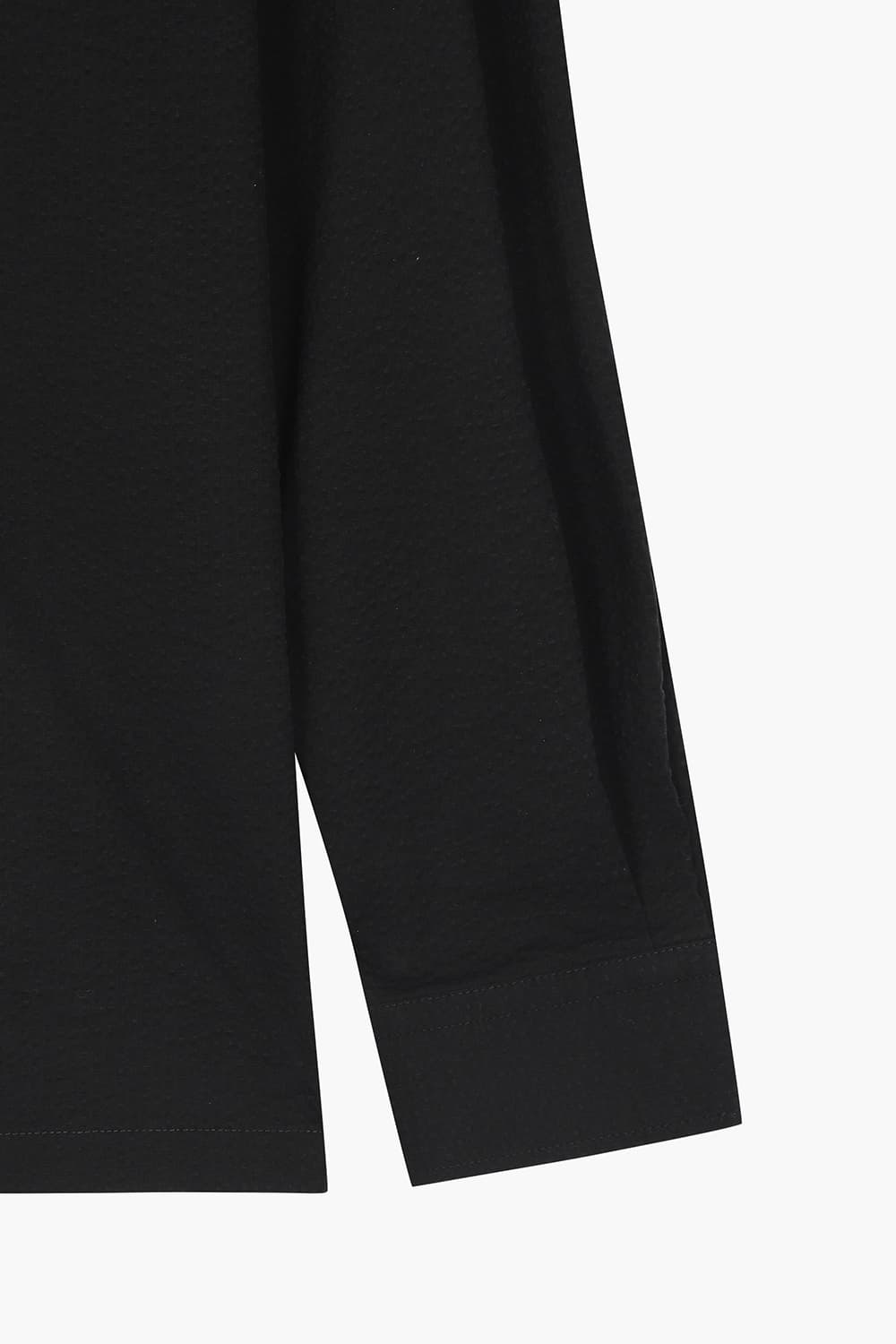 SEVERAS HEAVY 코튼 버튼 다운 투 포켓 104 블랙 셔츠