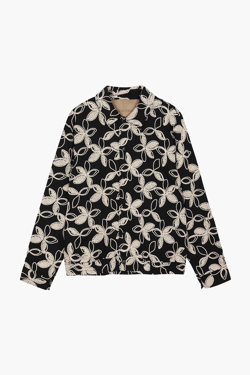 CLANCY 린넨 혼방 플라워 패턴 103 블랙 셔츠