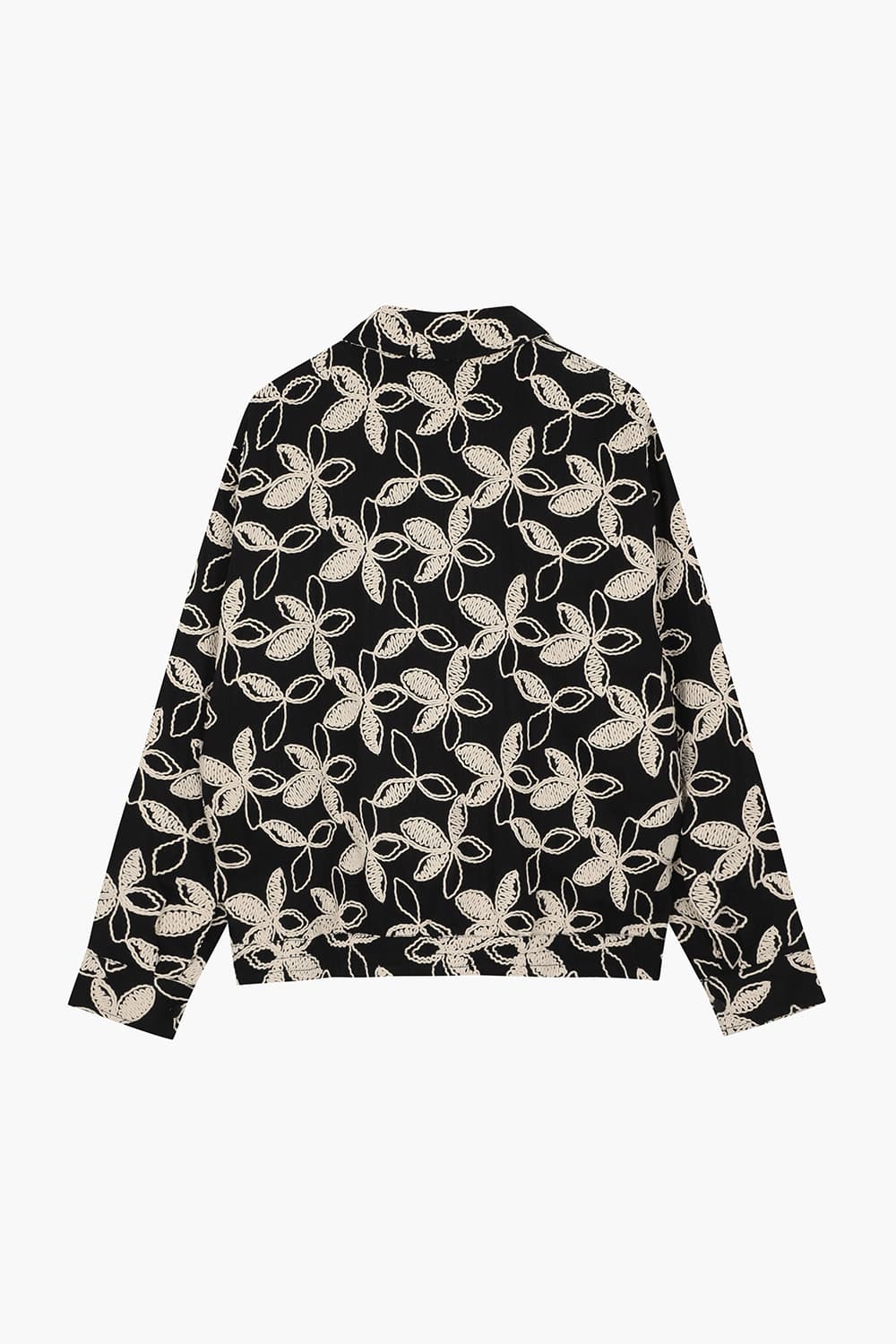 CLANCY 린넨 혼방 플라워 패턴 103 블랙 셔츠