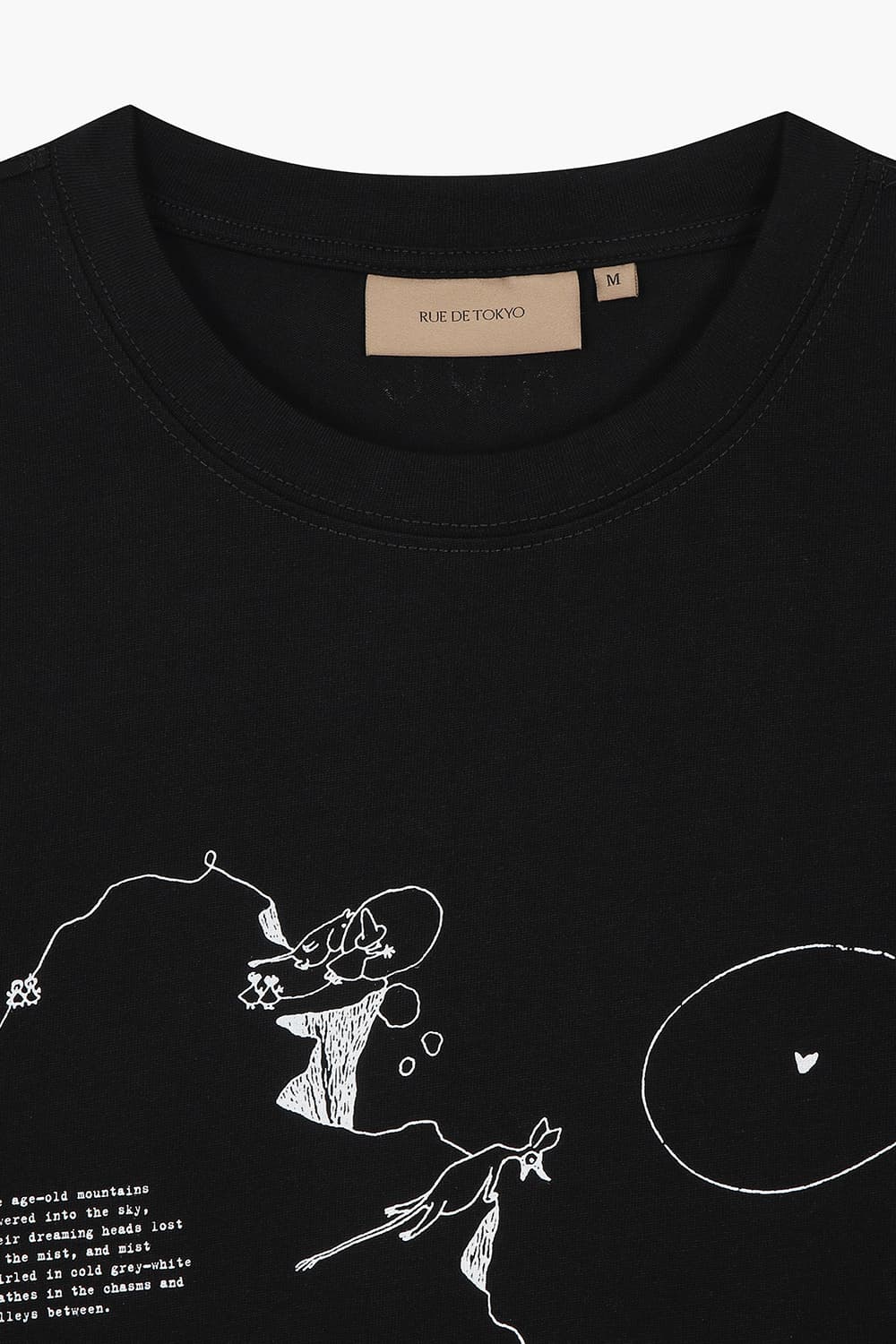 THOPER 코튼 무민 일러스트 101 블랙 반소매 티셔츠