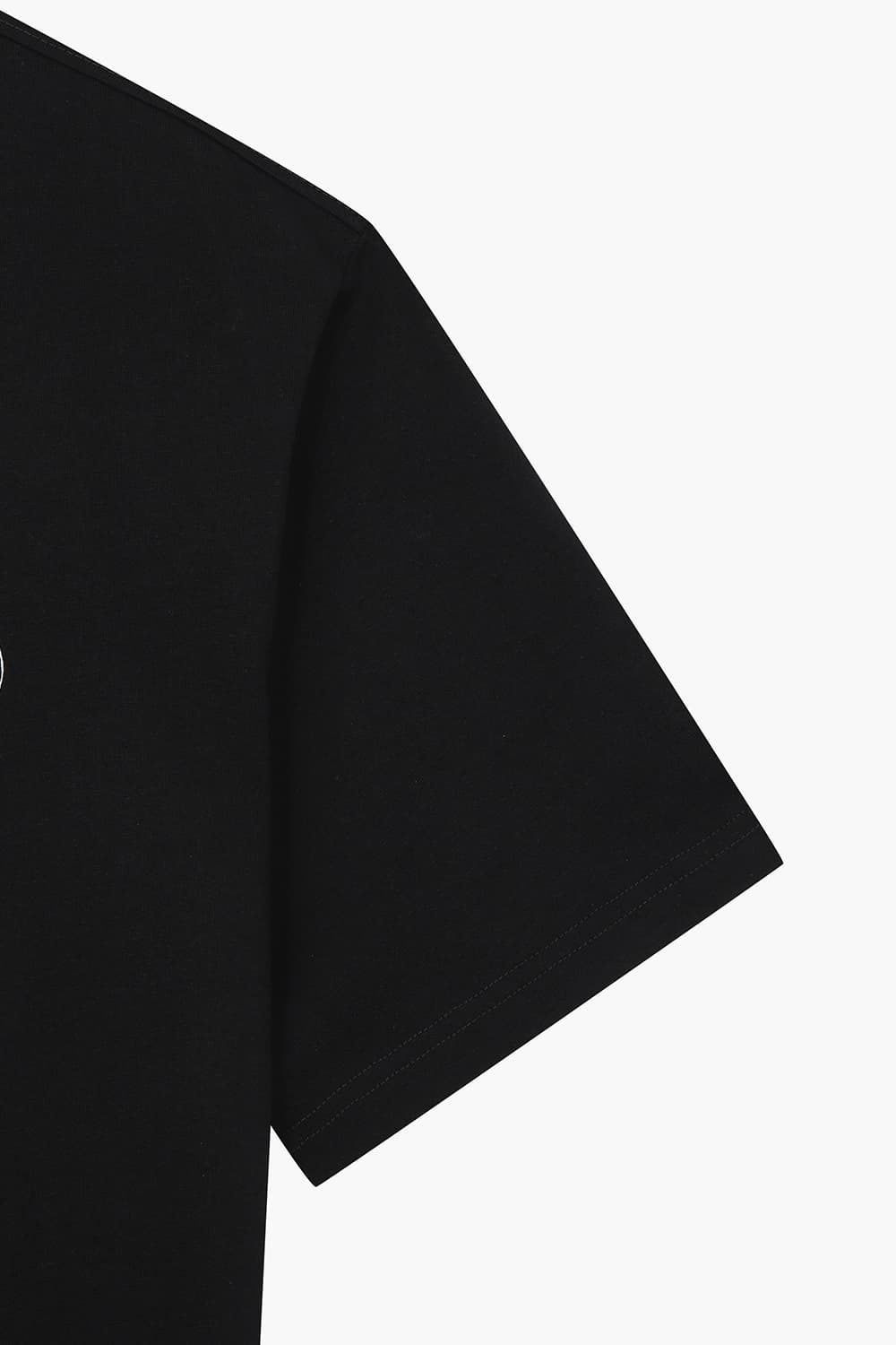 THOPER 코튼 무민 일러스트 101 블랙 반소매 티셔츠